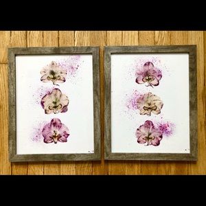 Ikebana on watercolor Orchids Art Framed